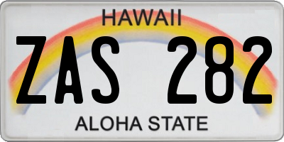 HI license plate ZAS282