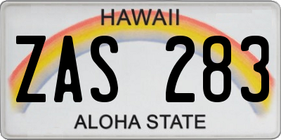 HI license plate ZAS283
