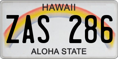 HI license plate ZAS286