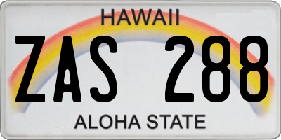 HI license plate ZAS288