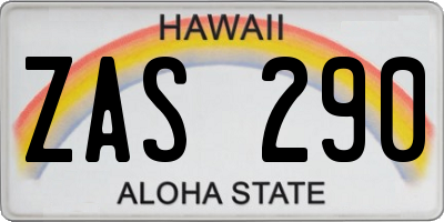 HI license plate ZAS290