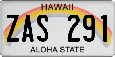 HI license plate ZAS291