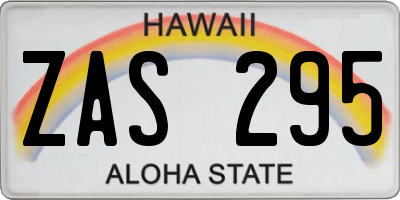 HI license plate ZAS295