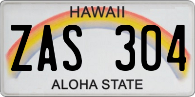 HI license plate ZAS304