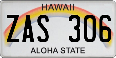 HI license plate ZAS306