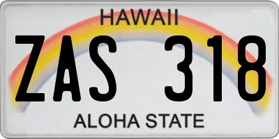 HI license plate ZAS318