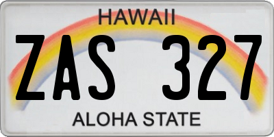 HI license plate ZAS327