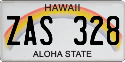 HI license plate ZAS328