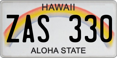 HI license plate ZAS330