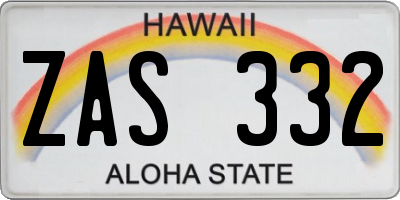 HI license plate ZAS332