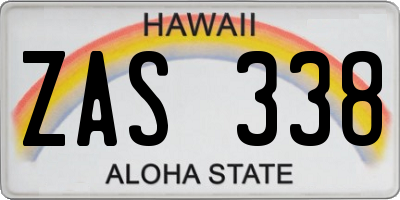 HI license plate ZAS338
