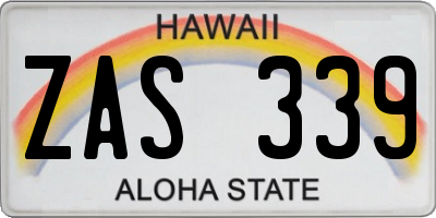 HI license plate ZAS339