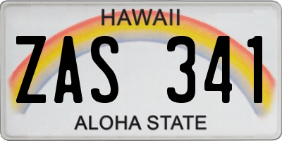 HI license plate ZAS341