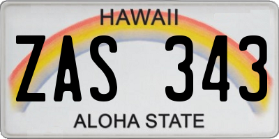 HI license plate ZAS343