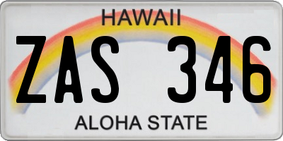 HI license plate ZAS346