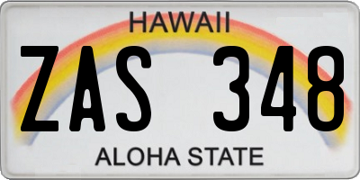 HI license plate ZAS348