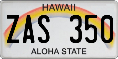 HI license plate ZAS350