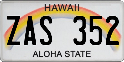 HI license plate ZAS352