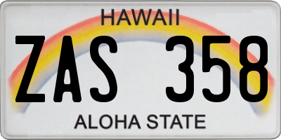 HI license plate ZAS358