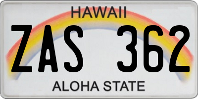 HI license plate ZAS362