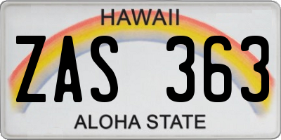 HI license plate ZAS363