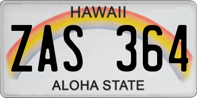 HI license plate ZAS364