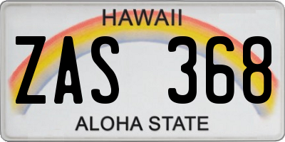 HI license plate ZAS368