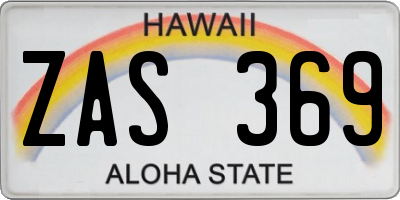 HI license plate ZAS369