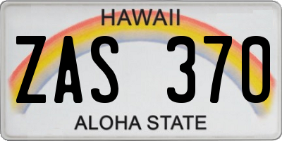 HI license plate ZAS370