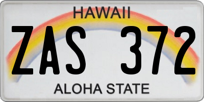 HI license plate ZAS372