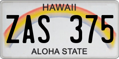 HI license plate ZAS375