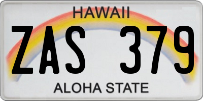 HI license plate ZAS379