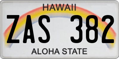 HI license plate ZAS382