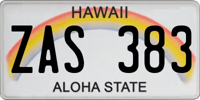 HI license plate ZAS383