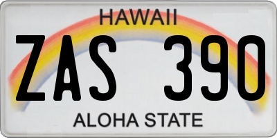 HI license plate ZAS390
