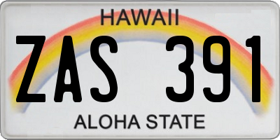 HI license plate ZAS391