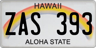 HI license plate ZAS393