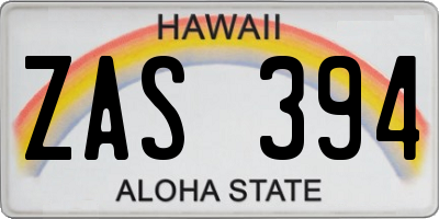 HI license plate ZAS394