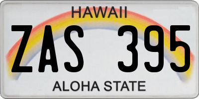 HI license plate ZAS395