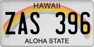 HI license plate ZAS396
