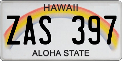 HI license plate ZAS397