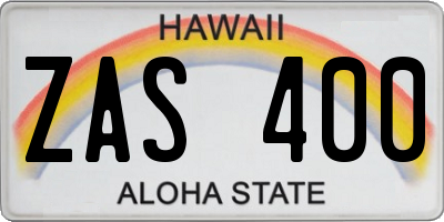 HI license plate ZAS400