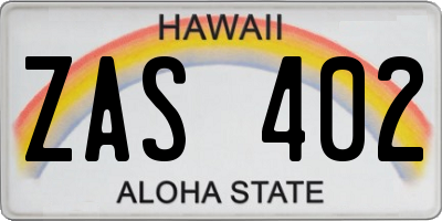 HI license plate ZAS402