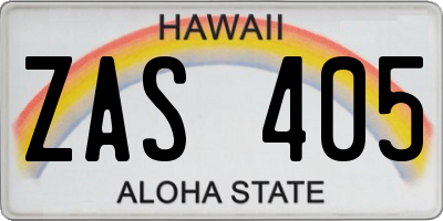 HI license plate ZAS405