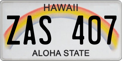 HI license plate ZAS407