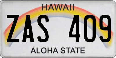 HI license plate ZAS409
