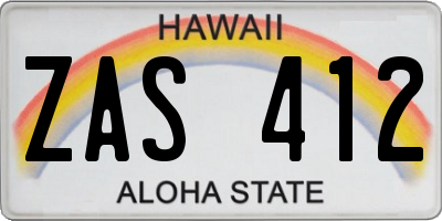 HI license plate ZAS412
