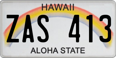 HI license plate ZAS413