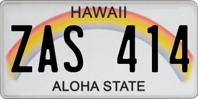 HI license plate ZAS414