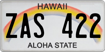 HI license plate ZAS422